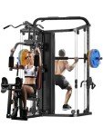 SunHome Multifunction Home Gym System Workout Station,Smith Machine with 138LB Weight Stack, Leg Press, LAT Station for Full Body Training