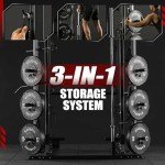 Mikolo Smith Machine, Power Cage with Functional Trainer and Vertical Leg Press Attachment, All-in-one Power Rack Squat Rack for Home Gym