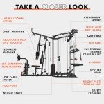 GMWD SmithΔ Machine Power Cage, Multi-Function Home Gym System with Cable Crossover System, Dual-Sided Workout Station with 121LBS Weight Stack, Power Rack, Functional Trainer, Home Gym Equipment