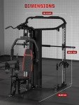SunHome Multifunction Home Gym System Workout Station,Smith Machine with 138LB Weight Stack, Leg Press, LAT Station for Full Body Training