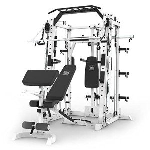 Marcy Multi-Functional Power Cage Smith Machine for Home Gym Training with Workout Bench