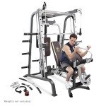 Marcy Power Cage, 1900 lbs Multi-Functional Smith Machine Cage System for Home Gym Training, with Leg Developer, Press Bar, and Squat Rack, Silver