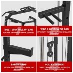 FAGUS H Multi-Functional SmithMachine Power Cage Power Rack Squat Rack Home Gym System with LAT Pull Down Chest Press PEC Fly Landmine with Full Body Training Attachments for Home Gym, Black