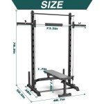 SincMill Squat Rack for Home Gym Bench Press bar Weight Bench Set for Home Gym Power Rack Machines S1000DW