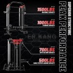 Temtum Smith Machine, 2000LBS Squat Rack with Cable Crossover System, Multi-Function Power Rack, Functional Trainer, and LAT Pulldown System, and More Cable Attachments for Home Gym