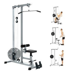 Yes4All LAT Pull Down Machines, LAT Row Cable Machine, LAT Tower with Additional Pulley Cable, High & Low Pulley Stations