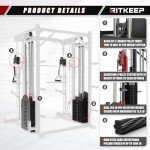 Ritkeep PMAX 5600 Home Gym SmithΔ Machine with Incline Bench, 6-in-1 Strength Training System with 326lb Dual Weight Stacks, Multi-Accessories Including Chin-up, Dip Bar, Low Row and Landmine.