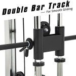 Merax Wall Mount Cable Station with Adjustable Dual Pulley System Pull Down Fitness Station