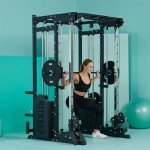 Ritkeep PMAX 5600 Home Gym SmithΔ Machine with Incline Bench, 6-in-1 Strength Training System with 326lb Dual Weight Stacks, Multi-Accessories Including Chin-up, Dip Bar, Low Row and Landmine.