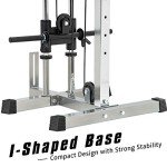 Merax Wall Mount Cable Station with Adjustable Dual Pulley System Pull Down Fitness Station