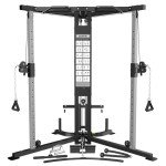 DONOW Cable Crossover Machine, Cable Fly Machine Home Gym System Workout Station with Dual Pulley System Pull-Up Bar Cable Bar and LAT Pull Down System