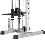 Merax Wall Mount Cable Station with Adjustable Dual Pulley System Pull Down Fitness Station