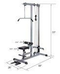 GDLF LAT Pull Down Machine Low Row Cable Fitness Exercise Body Workout Strength Training Bar Machine