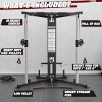 DONOW Cable Crossover Machine, Cable Fly Machine Home Gym System Workout Station with Dual Pulley System Pull-Up Bar Cable Bar and LAT Pull Down System