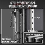 Mikolo Smith Machine, 2200lbs Squat Rack with LAT-Pull Down System & Cable Crossover Machine, Training Equipment with Leg Hold-Down Attachment, Black