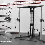 DONOW Cable Crossover Machine, Cable Fly Machine Home Gym System Workout Station with Dual Pulley System Pull-Up Bar Cable Bar and LAT Pull Down System