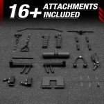 Mikolo Smith Machine, 2200lbs Squat Rack with LAT-Pull Down System & Cable Crossover Machine, Training Equipment with Leg Hold-Down Attachment, Black