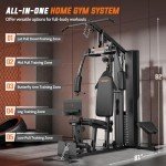 Home Gym with 154LBS Weight Stack, Multi Exercise Equipment with Leg Press, Cable Machine Exercise Equipment for Full Body Workout