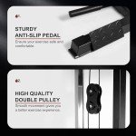 Fitvids LAT Machine with High and Low Pulley Station, LAT Pull Down and Row Cable Machine, LAT Tower with Adjustable Leg Support for Home Gym Back Exercise, Black