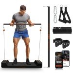 SQUATZ Apollo Board Mini: 150lb Resistance Smart Home Gym Cable Machine | Functional Trainer for Full Body Workouts | Digital Home Gym Equipment with Free App (Orange)