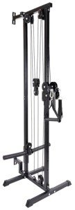 Fitvids Wall Mount Cable Station with Adjustable Dual Pulley System Pull Down Fitness Station