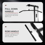 Fitvids LAT Machine with High and Low Pulley Station, LAT Pull Down and Row Cable Machine, LAT Tower with Adjustable Leg Support for Home Gym Back Exercise, Black