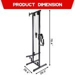 Fitvids Wall Mount Cable Station with Adjustable Dual Pulley System Pull Down Fitness Station