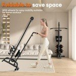 ONETWOFIT Foldable Rowing Machine & LAT Pull Down Machine 2 in 1 Multi-Function Compact Rowing Machine for Home, Low Row Cable Fitness Exercise Max 300lbs