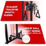 Fitvids Wall Mount Cable Station with Adjustable Dual Pulley System Pull Down Fitness Station