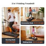 Mobvoi Home Treadmill SE 3 in 1 Folding Treadmill Walking Pad 2.5 HP Compact Portable Under Desk Running Walking Machine with Remote Control LED Display for Home Office 265 LBS 7.6 MPH Easy to Store