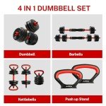 4-in-1 Adjustable Dumbbells for Home Gym