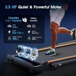 Orealla Walking Pad Treadmill with Incline, 3 in 1 Under Desk Treadmill 300lbs Capacity with Removable Desk Workstation, 3.5HP Compact Foldable Walking Treadmill for Home Office with Remote Control