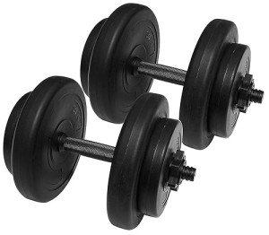 Fitvids Vinyl Adjustable Dumbbells, 18 kg Pair