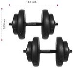 Fitvids Vinyl Adjustable Dumbbells, 18 kg Pair