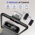 YPOO Foldable Treadmill with Incline, Walking Pad with Handle Bar 3 Level Incline, Portable Folding Treadmills for Home/Office 300 Lbs Capacity, Quiet Desk Treadmill with Remote Control & APP