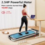 RHYTHM FUN Incline Foldable Treadmill, Walking Pad with Handle Bar 3 Level Incline, 300 Lbs Portable Treadmill for Home Office, Under Desk Compact Treadmill with LED Display Remote Control & APP