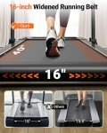 THERUN Walking Pad Treadmill, 2.5HP Under Desk Treadmill, 2 in 1 Foldable Treadmill for Home, Walking Pad with Handle Bar, 16" Widened Running Belt, Treadmill with Remote Control & LED Touch Screen