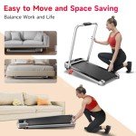 RHYTHM FUN Incline Foldable Treadmill, Walking Pad with Handle Bar 3 Level Incline, 300 Lbs Portable Treadmill for Home Office, Under Desk Compact Treadmill with LED Display Remote Control & APP