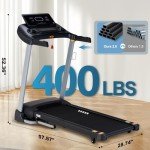Incline Treadmill for Home, Treadmill with 18% Auto Incline, Heavy Duty 400LBS Capacity, Running Treadmill with 18.90" Wide Belt, 0.5-12 MPH Speed, 3.5 HP, 36 Programs, APP, Bluetooth, Foldable