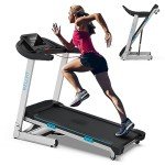 WELLFIT Home Gym Treadmills 15% Auto Incline, 3.5HP Treadmill 350lbs Capacity, Foldable Treadmill for Small Space, Voice Control, LED Console Display, Music Players, 45 * 18 Large Area, 95% Assembled