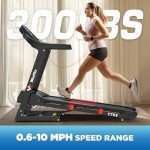 Winfita 4HP Treadmills for Home, Folding Treadmill with 15% Auto Incline, 300 LBS Capacity & 10 MPH Max Speed, 18'' x 50'' Wide Belt Treadmill with Bluetooth, App, LCD Display and 64 Preset Programs