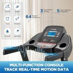 Winfita 4HP Treadmills for Home, Folding Treadmill with 15% Auto Incline, 300 LBS Capacity & 10 MPH Max Speed, 18'' x 50'' Wide Belt Treadmill with Bluetooth, App, LCD Display and 64 Preset Programs