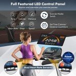 GYMAX Foldable Treadmill, 4.75HP Folding Treadmill with 15% Auto Incline, App Control, Bluetooth Speaker & Pules Sensor, Portable Self-Standing Treadmill with Incline for Home Gym