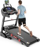 4.5HP Folding Treadmill, 15% Auto Incline 300 lbs Capacity Electric Treadmill with APP Control, Stereo Bluetooth, Armrest Button Heart Rate, Running Machine for Home Workout