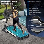 Goplus 4.75HP Folding Treadmill with 15% Auto Incline and APP, Commercial Heavy Duty Superfit Treadmill with 20 Preset Programs, Bluetooth Speaker, Soft Drop System, Pause, Running Machine for Home