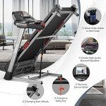 GYMAX Foldable Treadmill, 4.75HP Folding Treadmill with 15% Auto Incline, App Control, Bluetooth Speaker & Pules Sensor, Portable Self-Standing Treadmill with Incline for Home Gym
