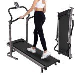 Non Electric Folding Treadmill with Incline Manual Walking Pad with LED Display for Home Office 264lbs Capacity Under Desk Jogging Running Machine (Black)