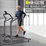 Non Electric Folding Treadmill with Incline Manual Walking Pad with LED Display for Home Office 264lbs Capacity Under Desk Jogging Running Machine (Black)