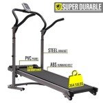 Non Electric Folding Treadmill with Incline Manual Walking Pad with LED Display for Home Office 264lbs Capacity Under Desk Jogging Running Machine (Black)