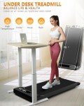 Walking Pad Treadmill Under Desk,Under Desk Treadmill for Office Home Under Desk,265 lbs Capacity Portable Mini Treadmill 2.5HP 2 in 1 Walking Jogging with Remote Control.LED Display (Black)